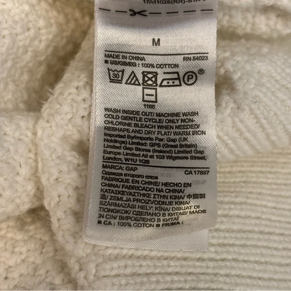 Gap for good women’s white knit open cardigan sweater in size medium - Picture 8 of 9